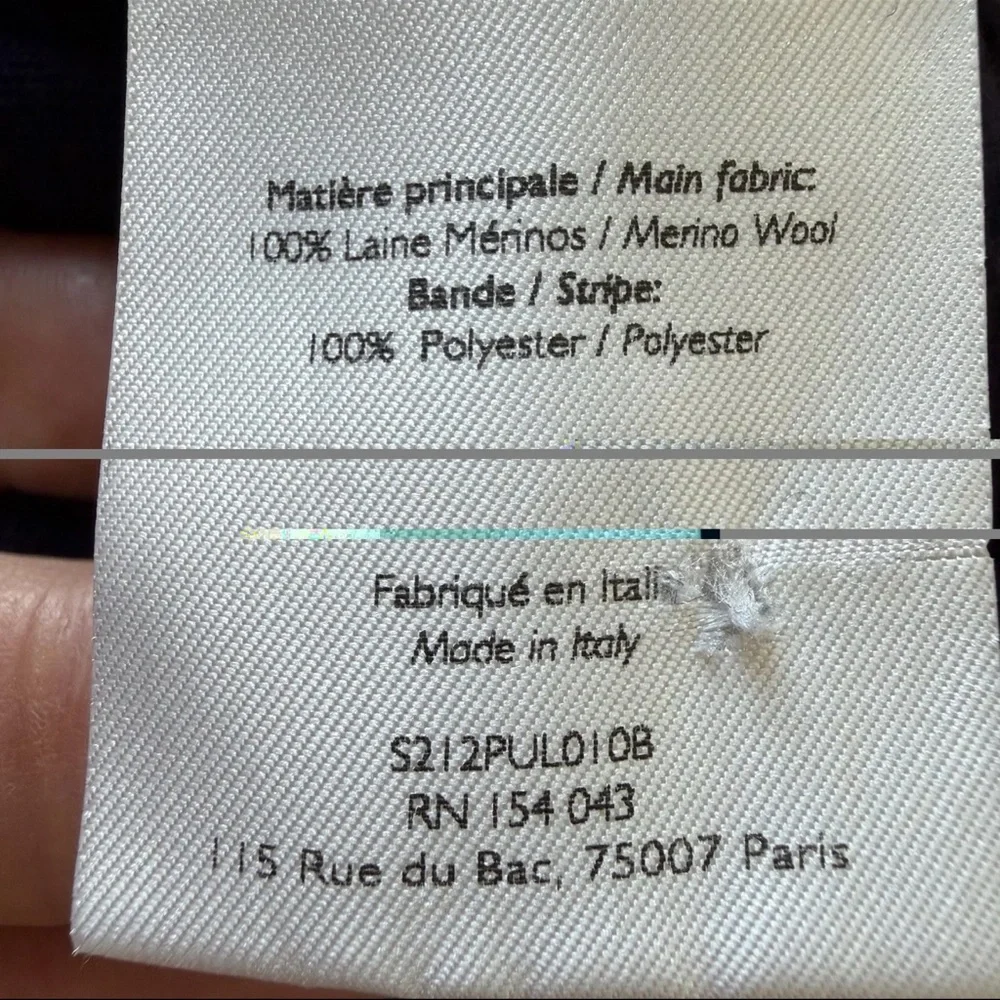 Sézane Jacob Jumper Women Sweater S Navy Blue Merino Wool Quiet Luxury - Picture 8 of 9